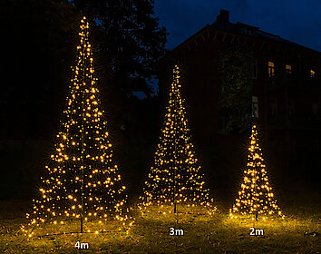 Galaxy LED fir trees with flagpole 